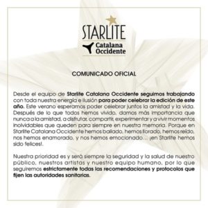 Comunicado oficial Starlite
