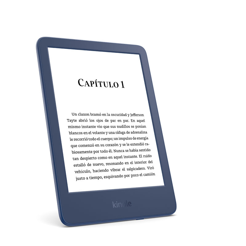 Pantalla Kindle de colore azul
