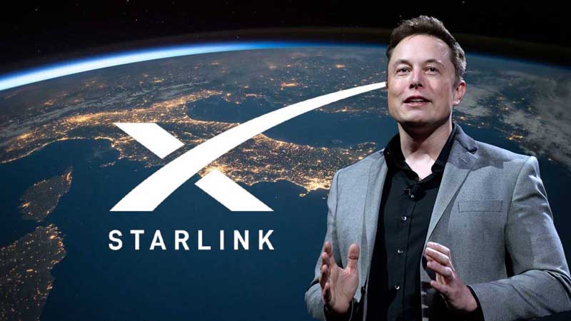 Logotipo de Starlink con Elon Musk