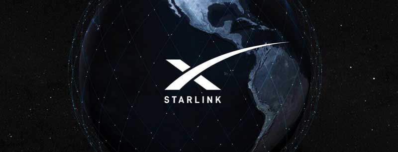 Logotipo de Starlink con fondo de espacio