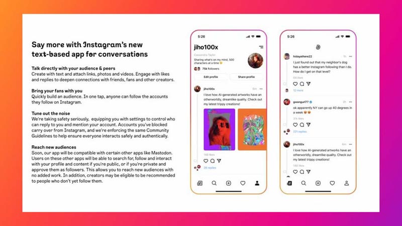 Interfaz posible rival de Twitter de la mano de Instagram