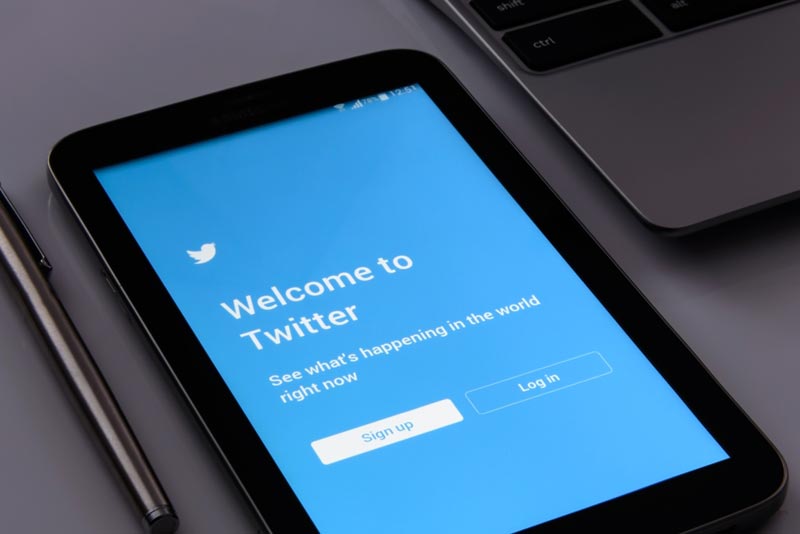 Inicio de Twitter en un tablet